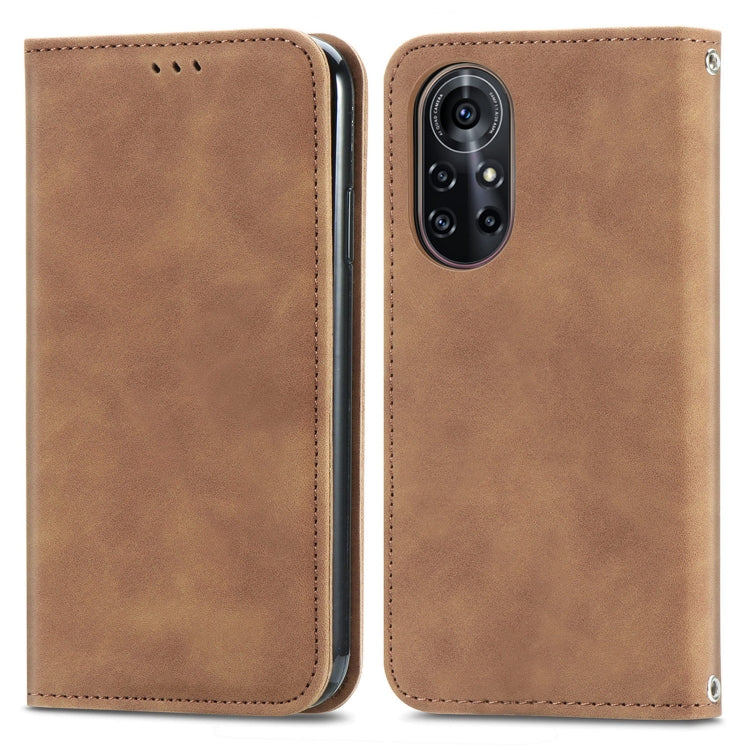 Retro Skin Feel Business Magnetic Horizontal Flip Leather Case with Holder & Card Slots & Wallet & Photo Frame For Huawei Nova 8 Pro