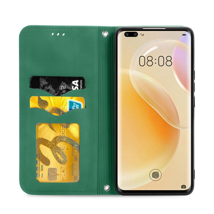 Retro Skin Feel Business Magnetic Horizontal Flip Leather Case with Holder & Card Slots & Wallet & Photo Frame For Huawei Nova 8 Pro