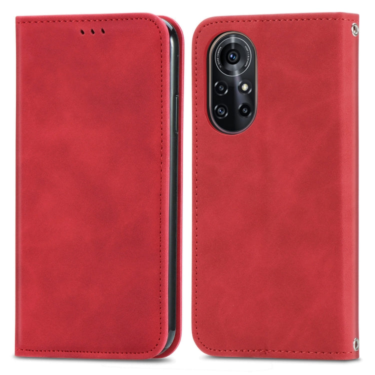 Retro Skin Feel Business Magnetic Horizontal Flip Leather Case with Holder & Card Slots & Wallet & Photo Frame For Huawei Nova 8 Pro