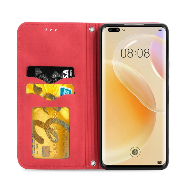 Retro Skin Feel Business Magnetic Horizontal Flip Leather Case with Holder & Card Slots & Wallet & Photo Frame For Huawei Nova 8 Pro