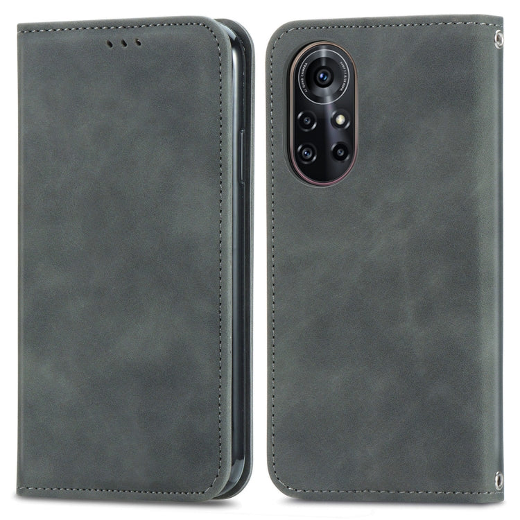 Retro Skin Feel Business Magnetic Horizontal Flip Leather Case with Holder & Card Slots & Wallet & Photo Frame For Huawei Nova 8 Pro