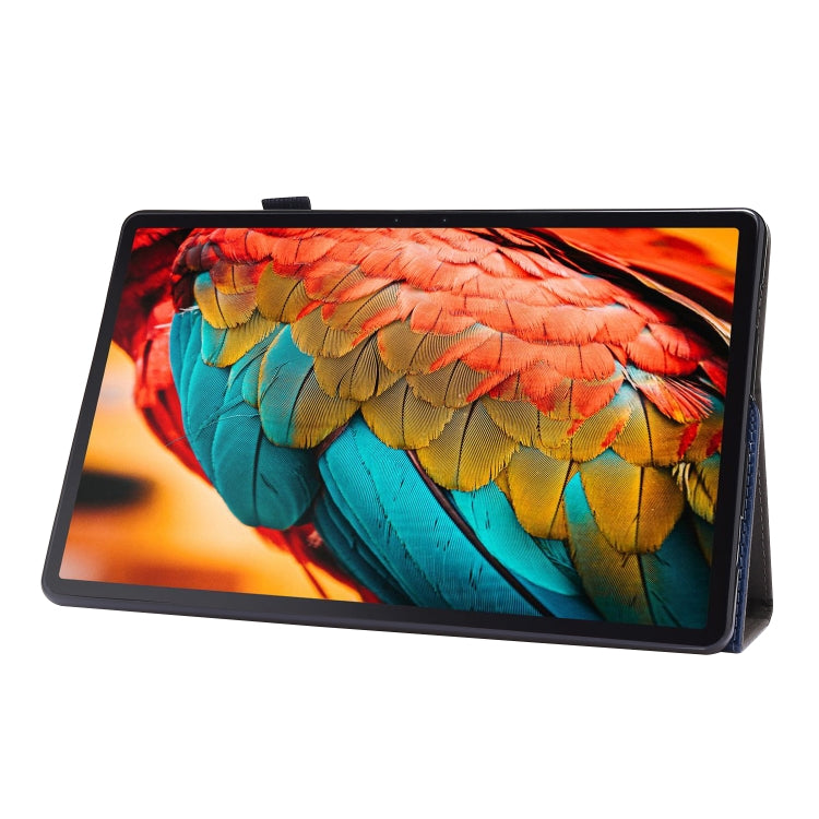 For Lenovo Tab P11 PU Leather Two Fold Bracket Style Flat Anti Falling Cover Protective Shell With Business Card Holder