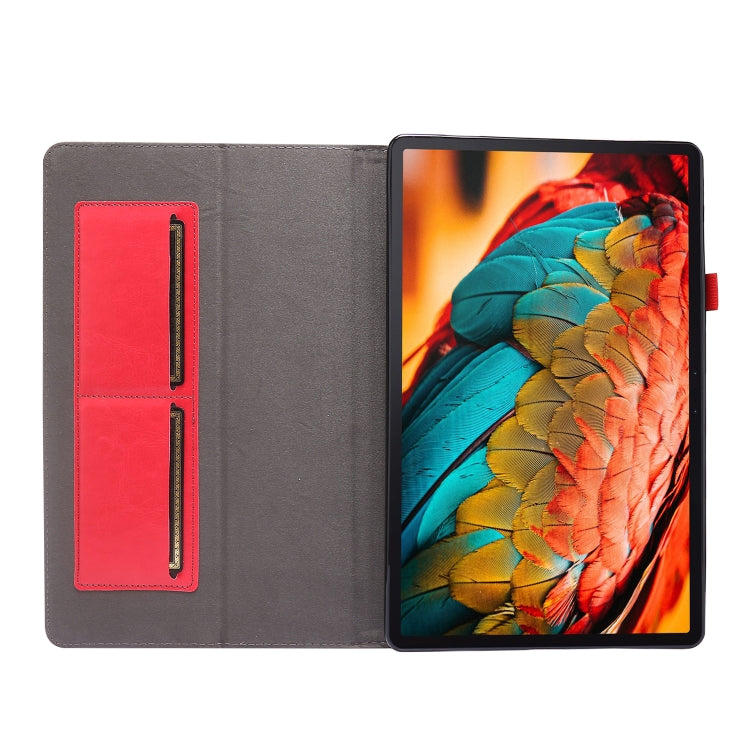 For Lenovo Tab P11 PU Leather Two Fold Bracket Style Flat Anti Falling Cover Protective Shell With Business Card Holder