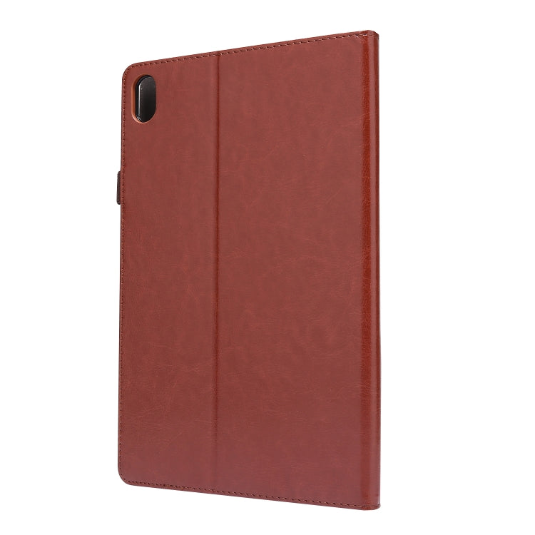 For Lenovo Tab P11 PU Leather Two Fold Bracket Style Flat Anti Falling Cover Protective Shell With Business Card Holder