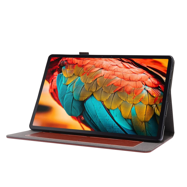 For Lenovo Tab P11 PU Leather Two Fold Bracket Style Flat Anti Falling Cover Protective Shell With Business Card Holder