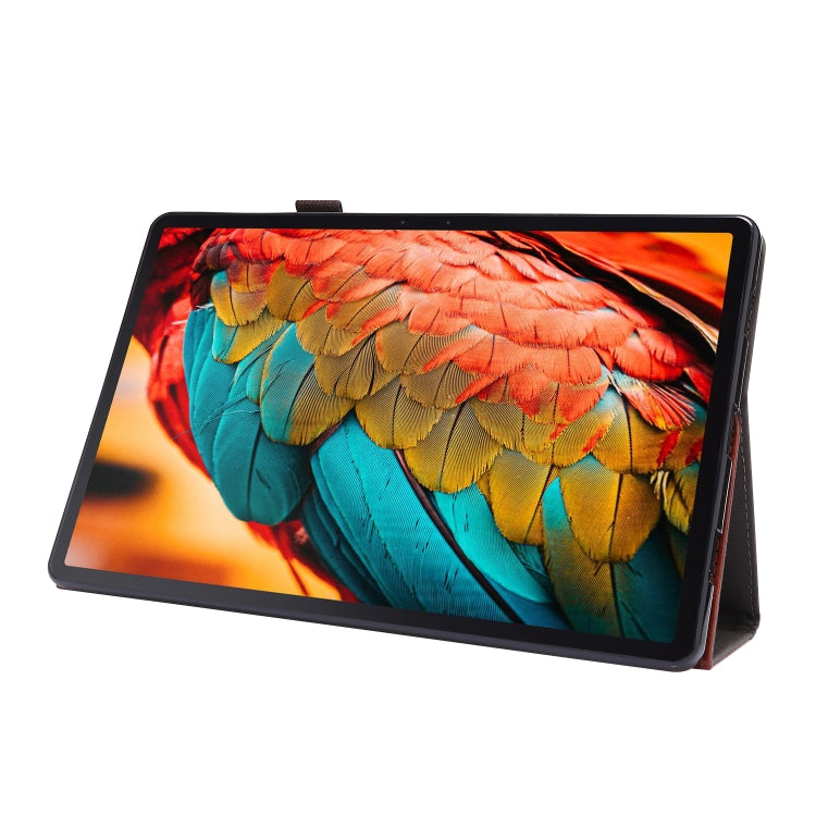 For Lenovo Tab P11 PU Leather Two Fold Bracket Style Flat Anti Falling Cover Protective Shell With Business Card Holder