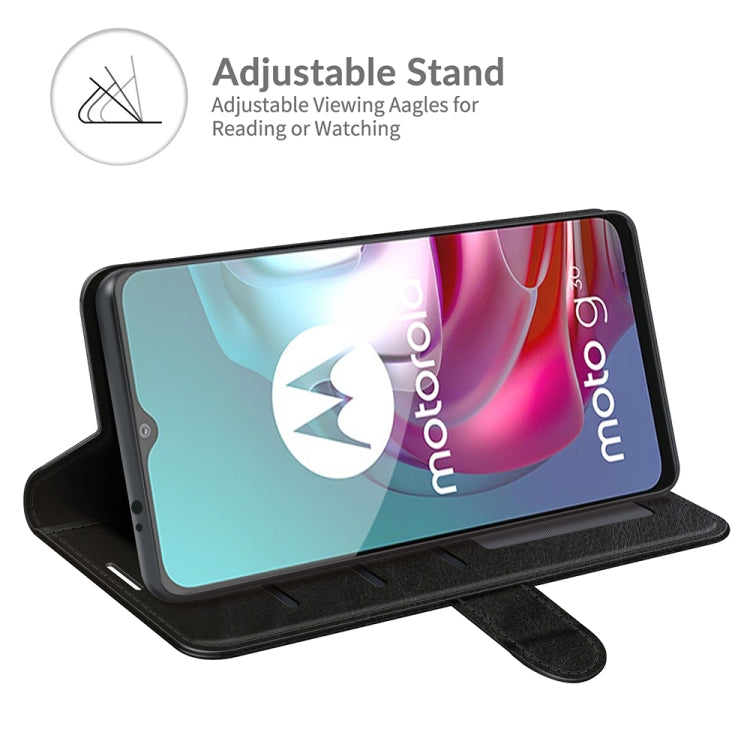 For Motorola Moto G30/G10 R64 Texture Single Horizontal Flip Protective Case with Holder & Card Slots & Wallet& Photo Frame