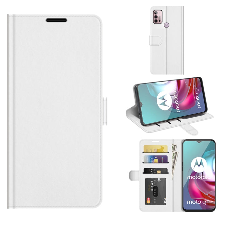 For Motorola Moto G30/G10 R64 Texture Single Horizontal Flip Protective Case with Holder & Card Slots & Wallet& Photo Frame