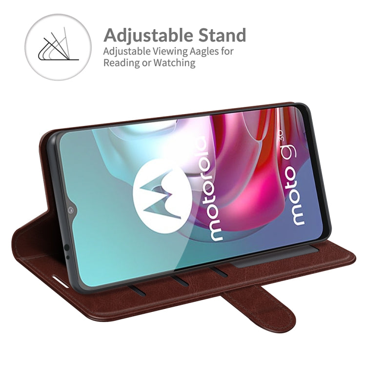 For Motorola Moto G30/G10 R64 Texture Single Horizontal Flip Protective Case with Holder & Card Slots & Wallet& Photo Frame