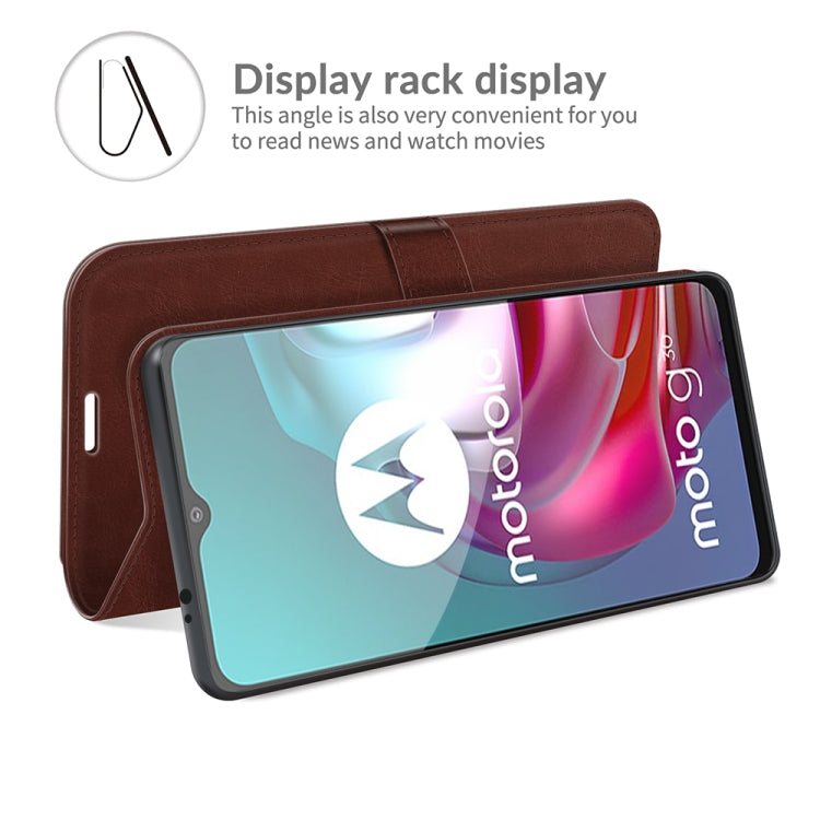 For Motorola Moto G30/G10 R64 Texture Single Horizontal Flip Protective Case with Holder & Card Slots & Wallet& Photo Frame