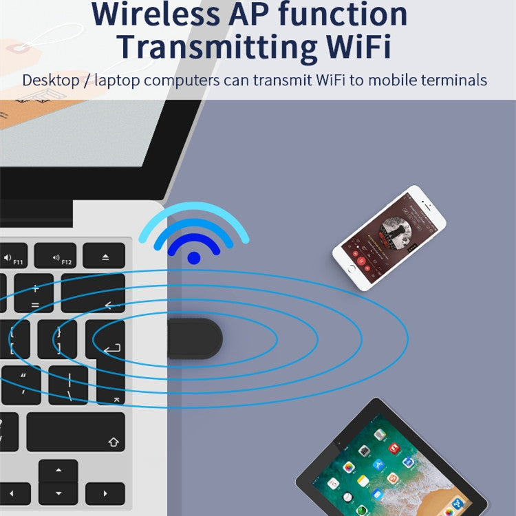 JD-06G 2 in 1 150Mbps Wireless Network Card USB Bluetooth Adapter