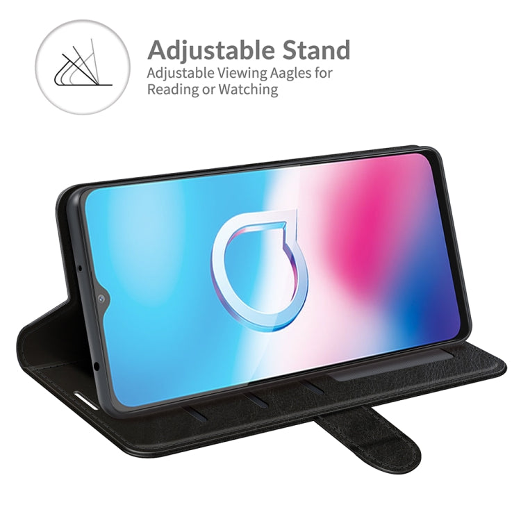 For Alcatel 1S 2021/3L 2021 R64 Texture Single Horizontal Flip Protective Case with Holder & Card Slots & Wallet& Photo Frame