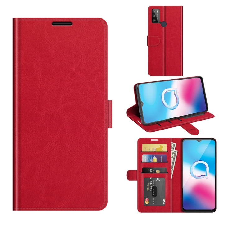 For Alcatel 1S 2021/3L 2021 R64 Texture Single Horizontal Flip Protective Case with Holder & Card Slots & Wallet& Photo Frame