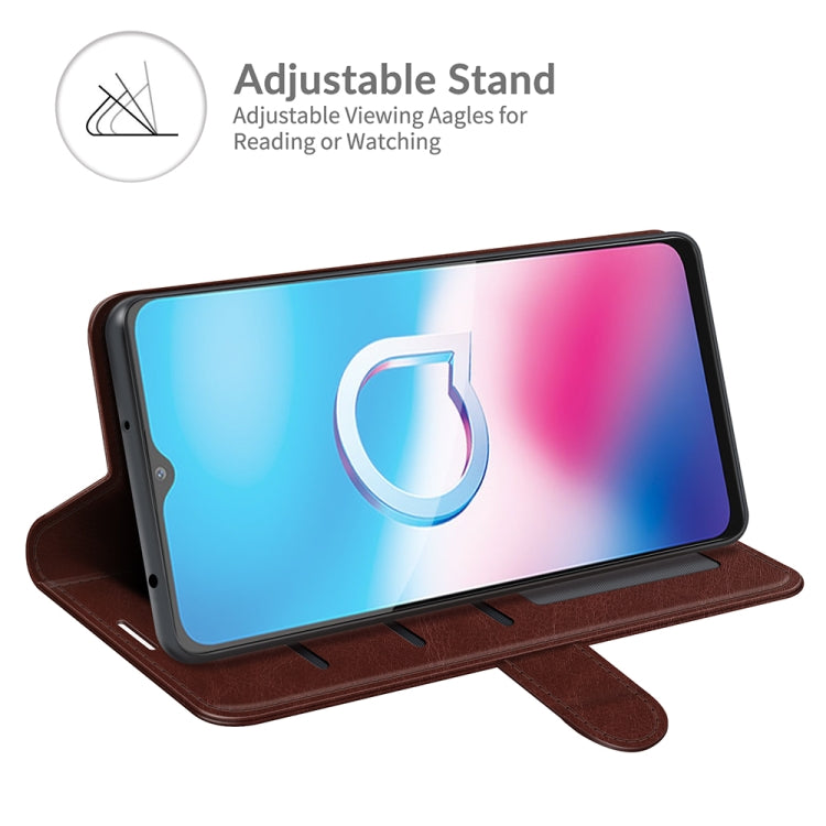 For Alcatel 1S 2021/3L 2021 R64 Texture Single Horizontal Flip Protective Case with Holder & Card Slots & Wallet& Photo Frame