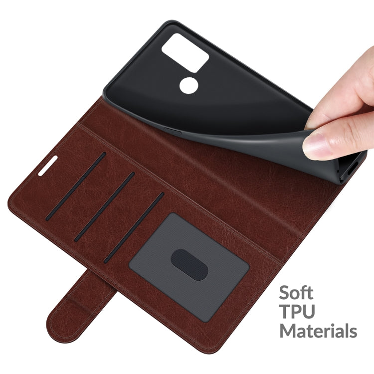 For Alcatel 1S 2021/3L 2021 R64 Texture Single Horizontal Flip Protective Case with Holder & Card Slots & Wallet& Photo Frame