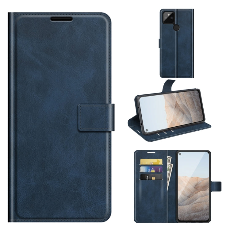 For Google Pixel 5A Retro Calf Pattern Buckle Horizontal Flip Leather Case with Holder & Card Slots & Wallet