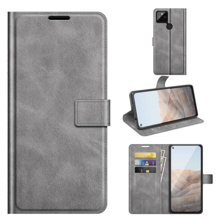 For Google Pixel 5A Retro Calf Pattern Buckle Horizontal Flip Leather Case with Holder & Card Slots & Wallet