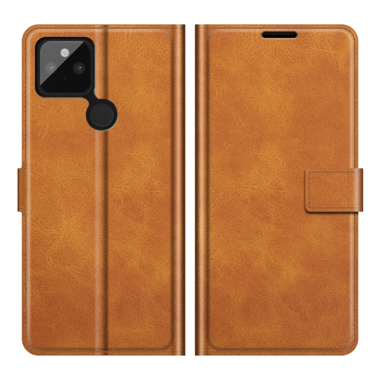 For Google Pixel 5A Retro Calf Pattern Buckle Horizontal Flip Leather Case with Holder & Card Slots & Wallet