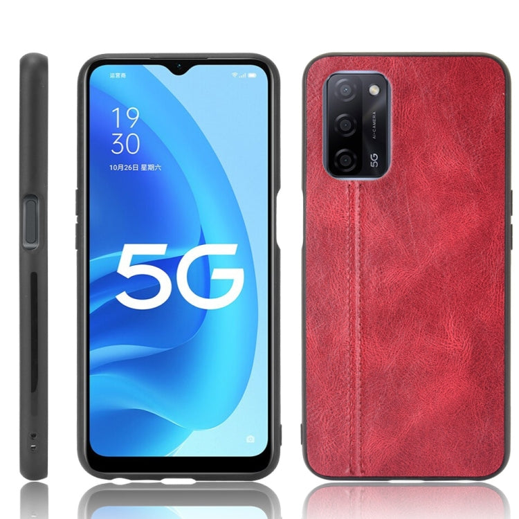 For OPPO Realme V11 5G Shockproof Sewing Cow Pattern Skin PC + PU + TPU Case