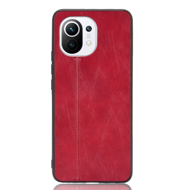 For Xiaomi Mi 11 Shockproof Sewing Cow Pattern Skin PC + PU + TPU Case