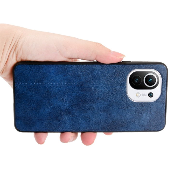 For Xiaomi Mi 11 Shockproof Sewing Cow Pattern Skin PC + PU + TPU Case