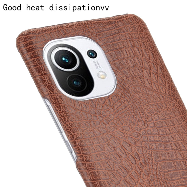 For Xiaomi Mi 11 Shockproof Crocodile Texture PC + PU Case