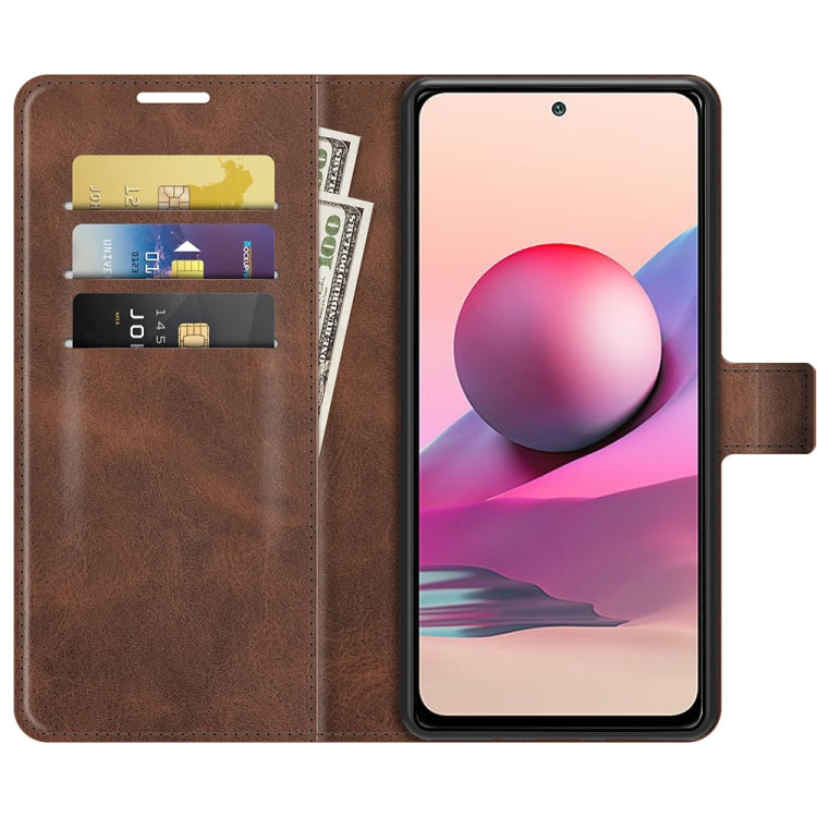 For Xiaomi Redmi Note 10 4G /Redmi Note 10S Retro Calf Pattern Buckle Horizontal Flip Leather Case with Holder & Card Slots & Wallet