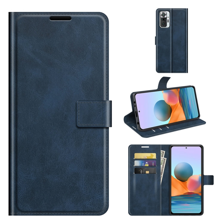 For Xiaomi Redmi Note 10 Pro Retro Calf Pattern Buckle Horizontal Flip Leather Case with Holder & Card Slots & Wallet
