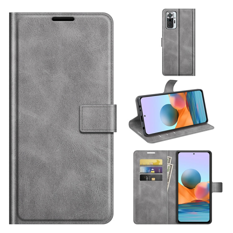 For Xiaomi Redmi Note 10 Pro Retro Calf Pattern Buckle Horizontal Flip Leather Case with Holder & Card Slots & Wallet