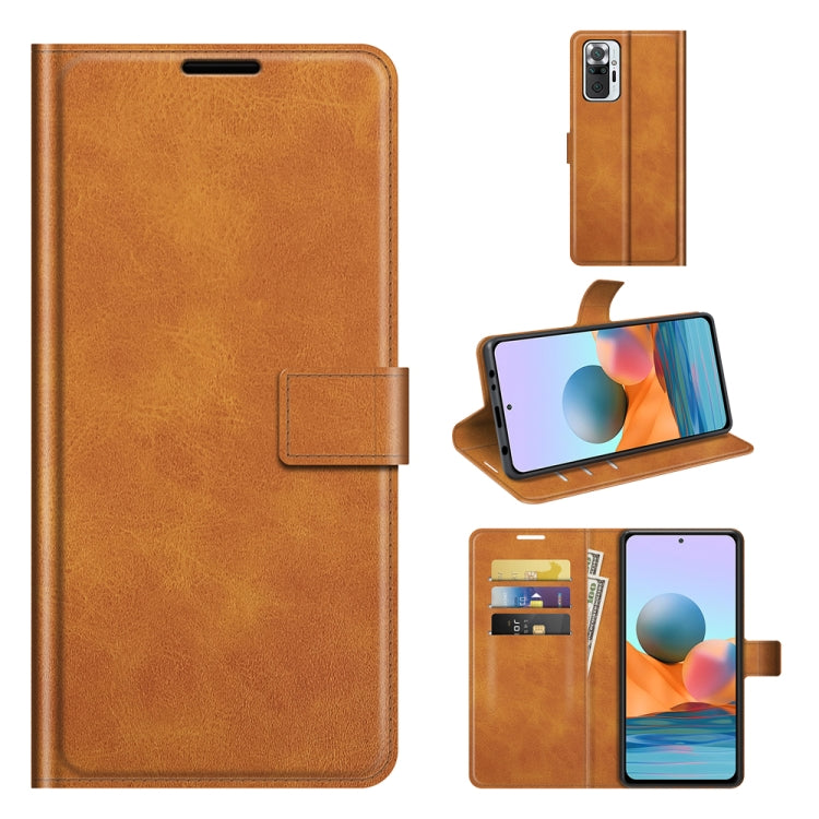For Xiaomi Redmi Note 10 Pro Retro Calf Pattern Buckle Horizontal Flip Leather Case with Holder & Card Slots & Wallet
