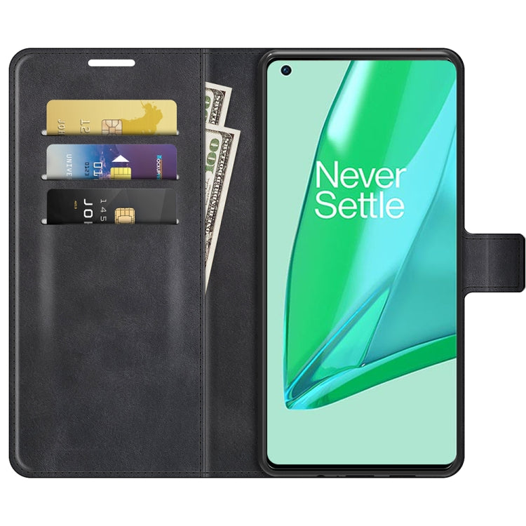 For OnePlus 9 Pro Retro Calf Pattern Buckle Horizontal Flip Leather Case with Holder & Card Slots & Wallet