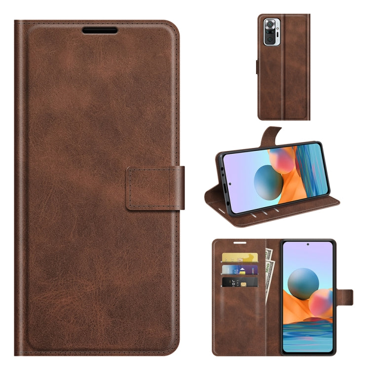 For Redmi Note 10 Pro (Indian Edition) Retro Calf Pattern Buckle Horizontal Flip Leather Case with Holder & Card Slots & Wallet