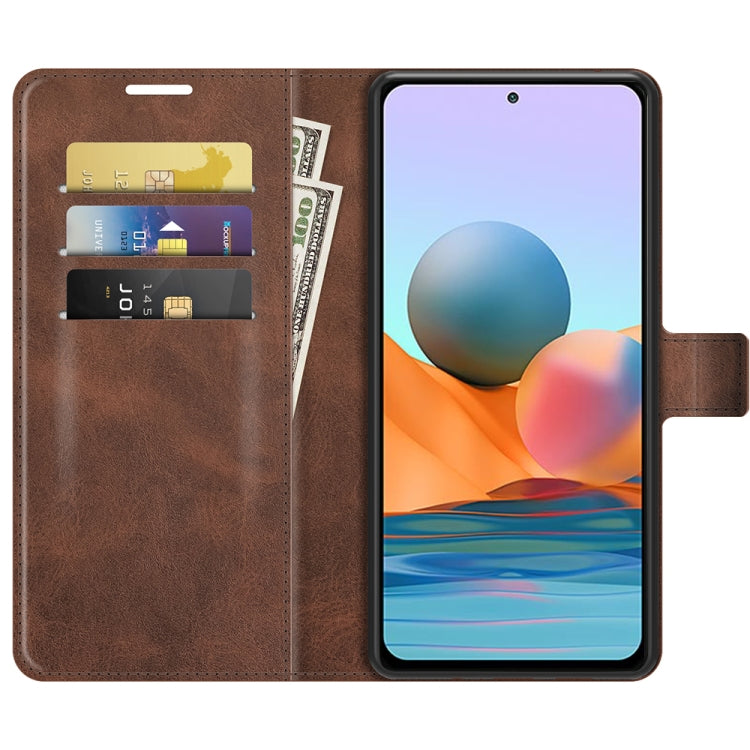 For Redmi Note 10 Pro (Indian Edition) Retro Calf Pattern Buckle Horizontal Flip Leather Case with Holder & Card Slots & Wallet