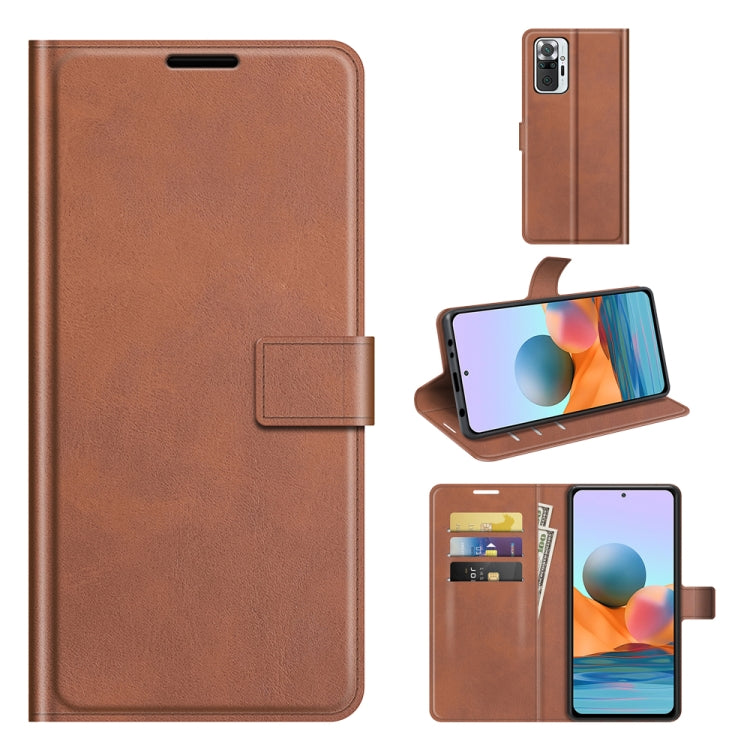 For Redmi Note 10 Pro (Indian Edition) Retro Calf Pattern Buckle Horizontal Flip Leather Case with Holder & Card Slots & Wallet