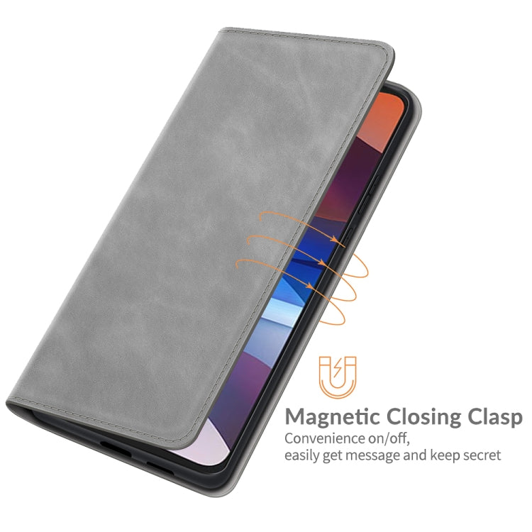 For Motorola Moto E7 Power Retro-skin Business Magnetic Suction Leather Case with Holder & Card Slots & Wallet