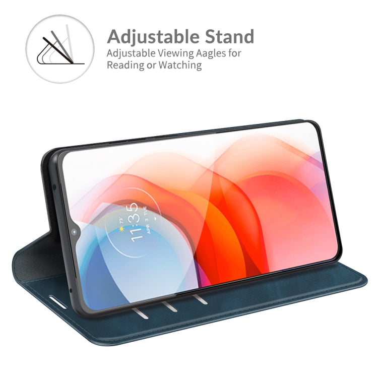 For Motorola Moto G Play 2021 Retro-skin Business Magnetic Suction Leather Case with Holder & Card Slots & Wallet