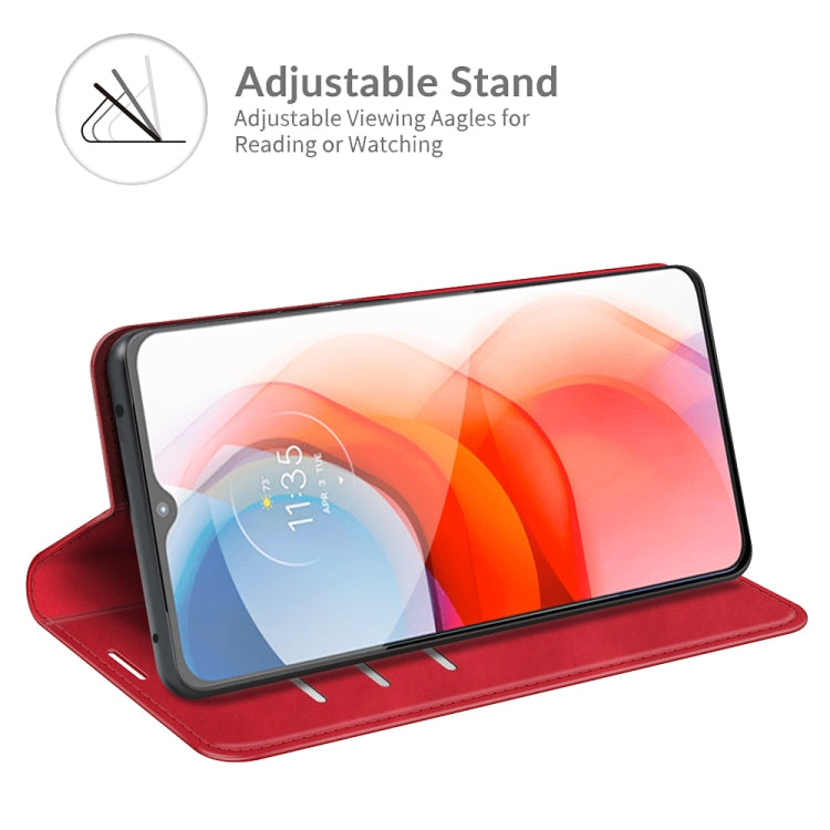 For Motorola Moto G Play 2021 Retro-skin Business Magnetic Suction Leather Case with Holder & Card Slots & Wallet