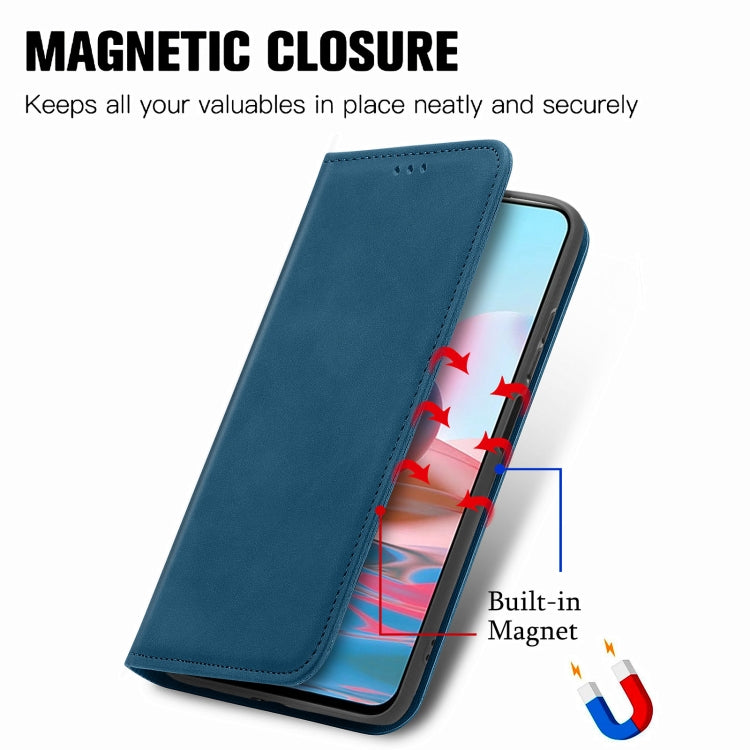 For Xiaomi Redmi Note 10 4G Retro Skin Feel Business Magnetic Horizontal Flip Leather Case with Holder & Card Slots & Wallet & Photo Frame