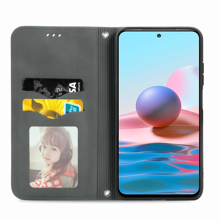 For Xiaomi Redmi Note 10 4G Retro Skin Feel Business Magnetic Horizontal Flip Leather Case with Holder & Card Slots & Wallet & Photo Frame