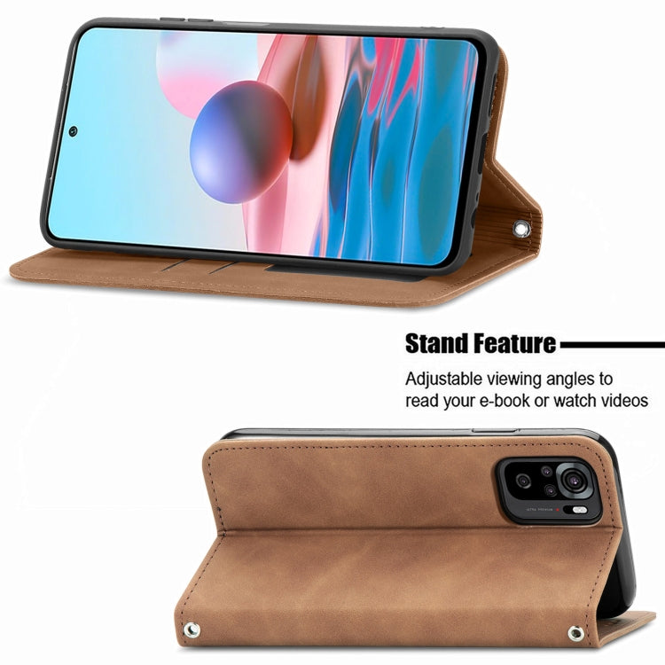 For Xiaomi Redmi Note 10 4G Retro Skin Feel Business Magnetic Horizontal Flip Leather Case with Holder & Card Slots & Wallet & Photo Frame