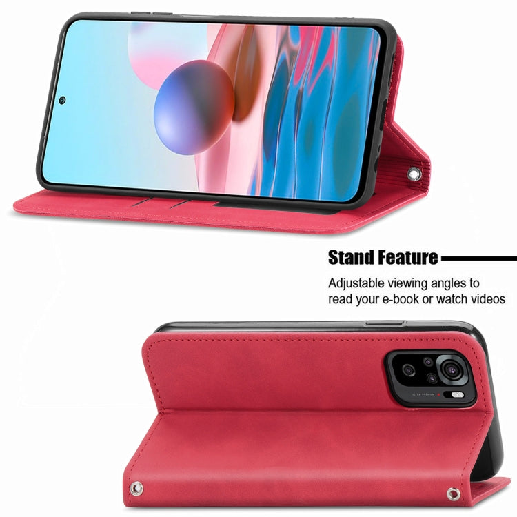 For Xiaomi Redmi Note 10 4G Retro Skin Feel Business Magnetic Horizontal Flip Leather Case with Holder & Card Slots & Wallet & Photo Frame