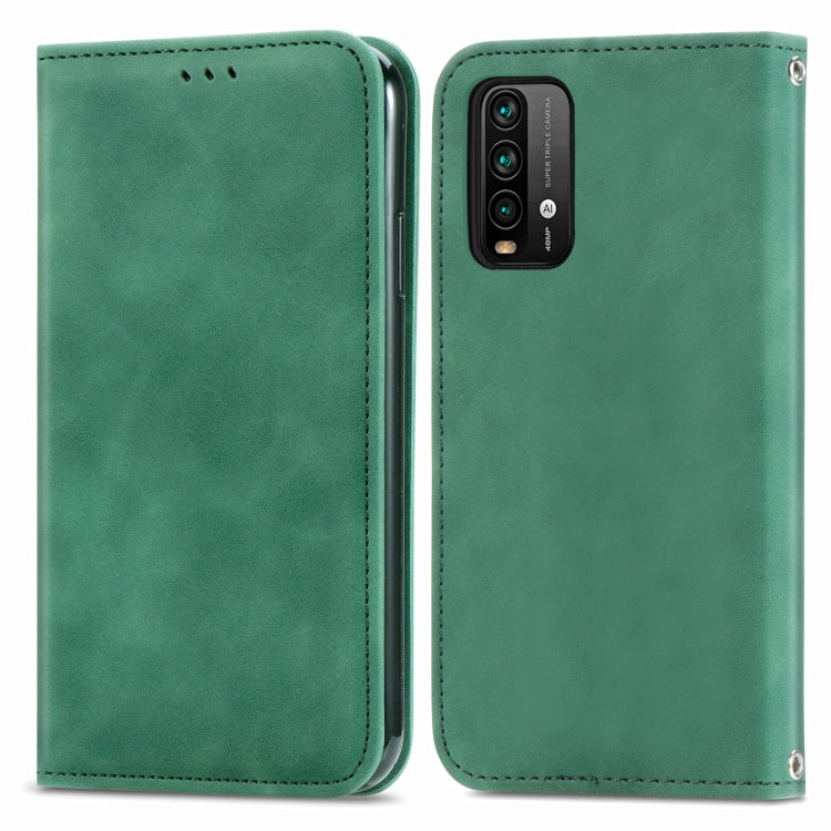 For Xiaomi Redmi Note 9 4G Retro Skin Feel Business Magnetic Horizontal Flip Leather Case with Holder & Card Slots & Wallet & Photo Frame
