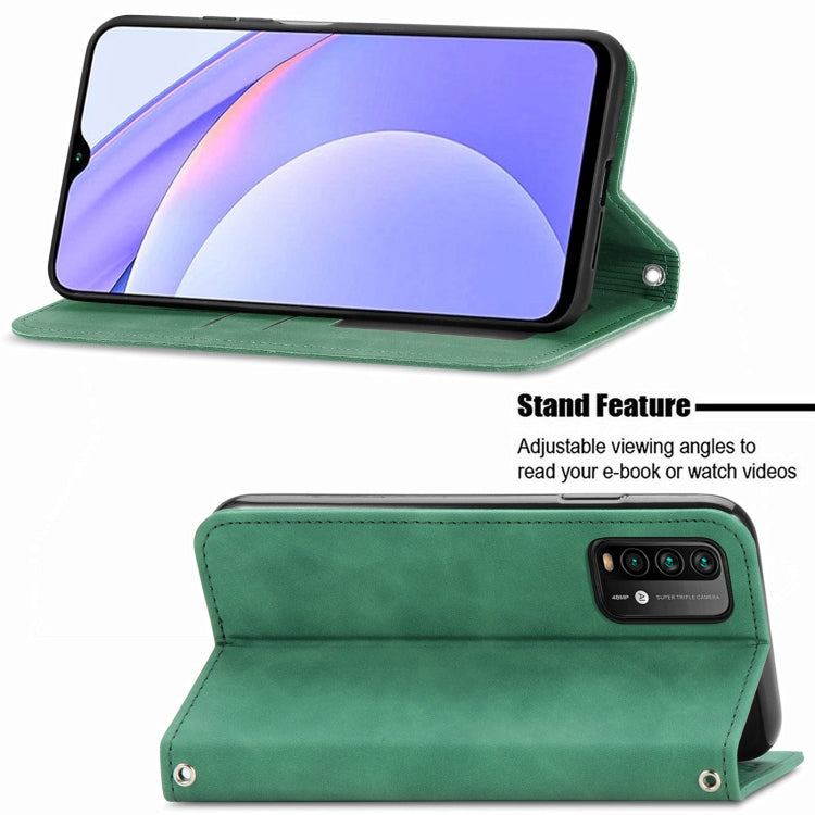 For Xiaomi Redmi Note 9 4G Retro Skin Feel Business Magnetic Horizontal Flip Leather Case with Holder & Card Slots & Wallet & Photo Frame