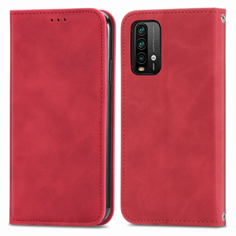 For Xiaomi Redmi Note 9 4G Retro Skin Feel Business Magnetic Horizontal Flip Leather Case with Holder & Card Slots & Wallet & Photo Frame