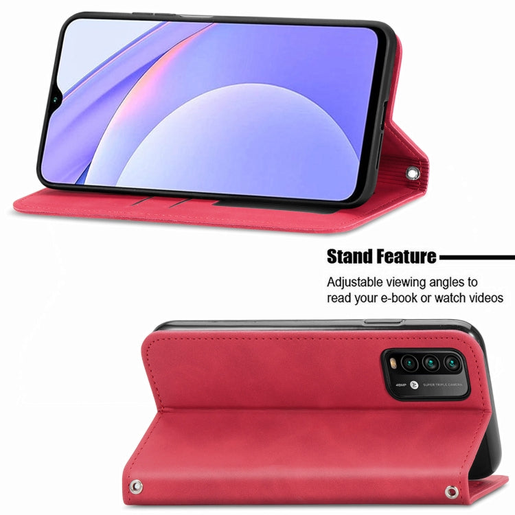 For Xiaomi Redmi Note 9 4G Retro Skin Feel Business Magnetic Horizontal Flip Leather Case with Holder & Card Slots & Wallet & Photo Frame