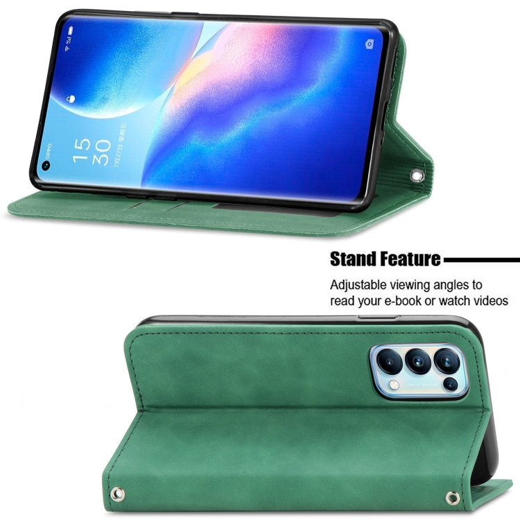 For OPPO Reno5 Pro 5G Retro Skin Feel Business Magnetic Horizontal Flip Leather Case with Holder & Card Slots & Wallet & Photo Frame
