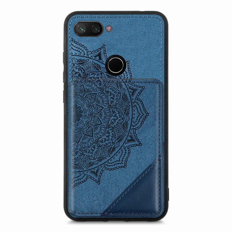 For Xiaomi Mi 8 Lite Mandala Embossed Magnetic Cloth PU+TPU+PC Case with Holder & Card Slots & Wallet & Photo Frame