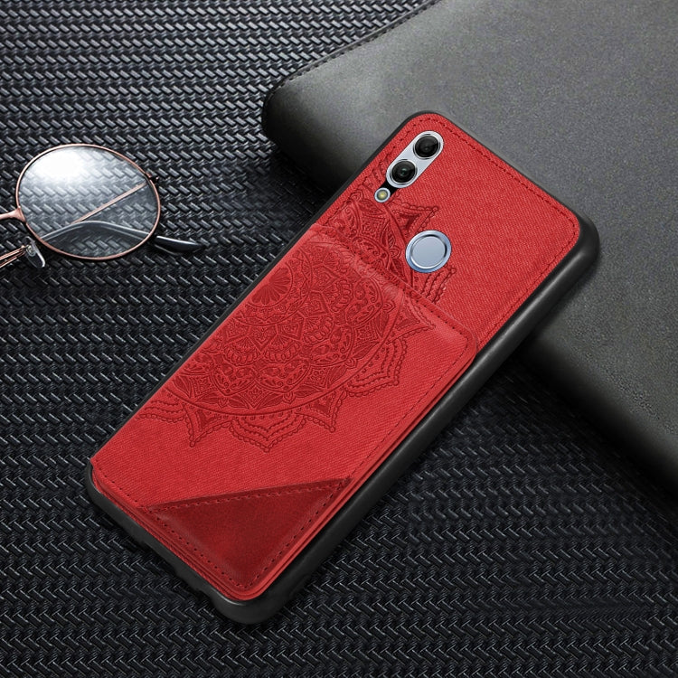 For Huawei Honor 10 Lite Mandala Embossed Magnetic Cloth PU+TPU+PC Case with Holder & Card Slots & Wallet & Photo Frame