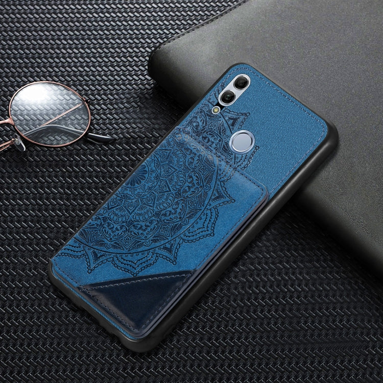For Huawei Honor 10 Lite Mandala Embossed Magnetic Cloth PU+TPU+PC Case with Holder & Card Slots & Wallet & Photo Frame