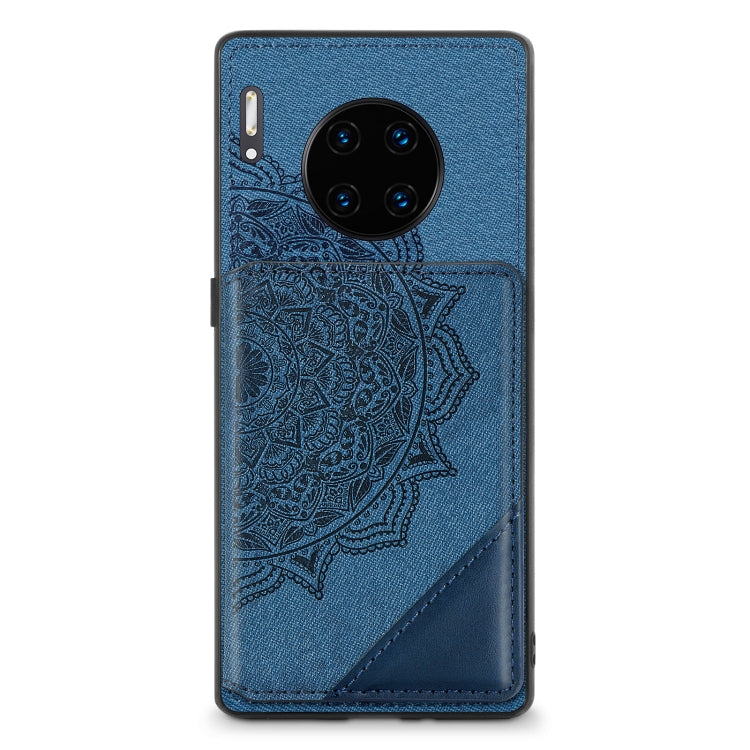 For Huawei Mate 30 Pro Mandala Embossed Magnetic Cloth PU+TPU+PC Case with Holder & Card Slots & Wallet & Photo Frame